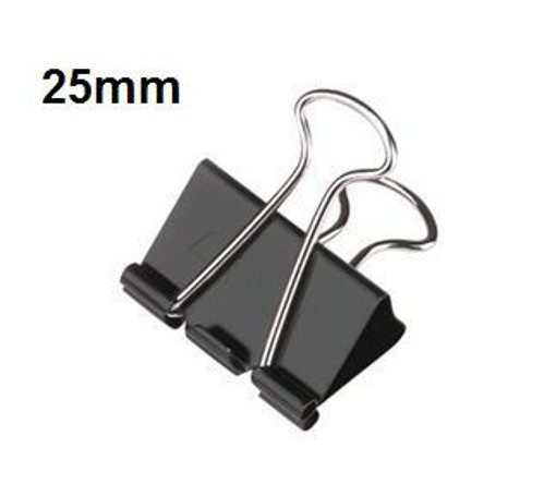 Picture of Binder Clips (Set of 12) Black 25mm Metal Abel