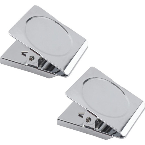 Picture of Binder Clips Metallic Silver Magnetic