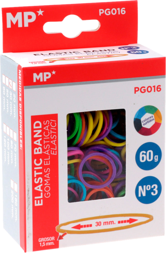 Picture of Elastic Bands 3cm Assorted Colors 60gr MP