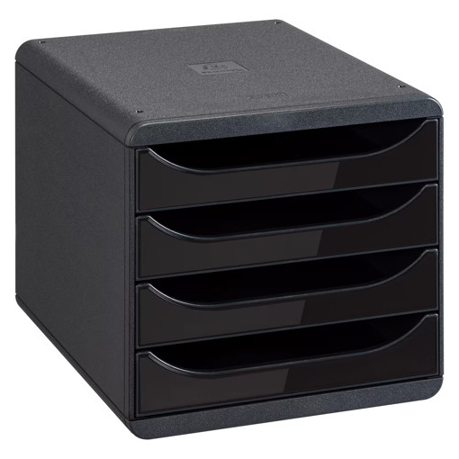 Picture of Drawer Box 28x34cm Black 4 Drawers Exacompta