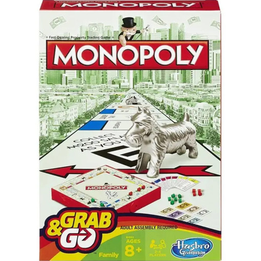 Picture of Foreign Games Age 8+ Hasbro, Monopoly Grab&Go
