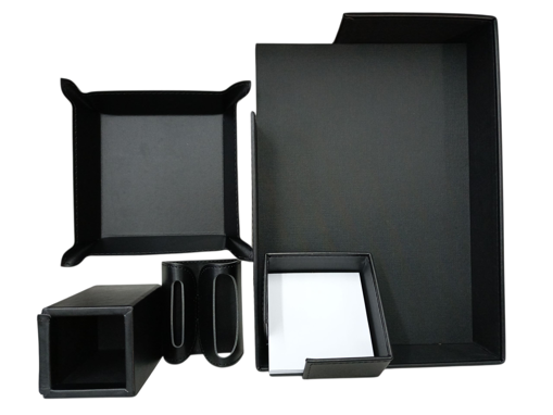 Picture of Desk Organizer 6pcs Black Leather