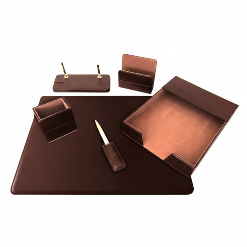 Picture of Desk Organizer 6pcs Brown Leather