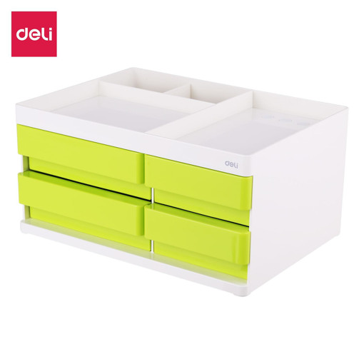 Picture of Drawer Box 13x19x25cm Green 4 Drawers Deli