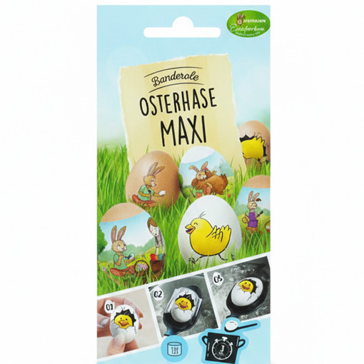 Picture of Egg Stickers 12colors Heitmann Osterhase Maxi