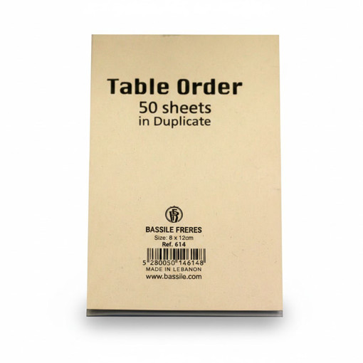 Picture of Table Order 8X12cm 2 Copies Bassile