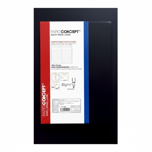 Picture of Notebook HC W Elastic 13x21cm Black Lined Concept