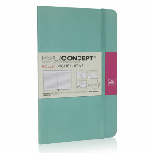 Picture of Notebook HC W Elastic 13x21cm Light Green Lined Co