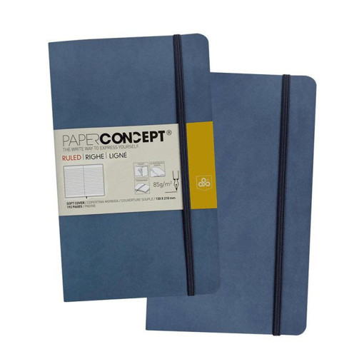 Picture of Notebook SC W Elastic 13x21cm Blue Lined Concept