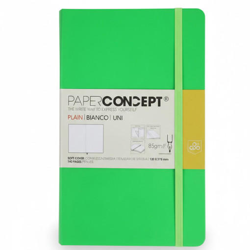 Picture of Notebook SC W Elastic 13x21cm Neon Green Plain Con