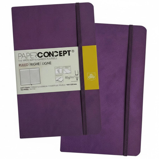Picture of Notebook SC W Elastic 13x21cm Purple Lined Concept