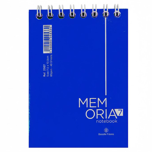 Picture of Notebook 7.5x10.5cm Blue 60gr Lined Bassile