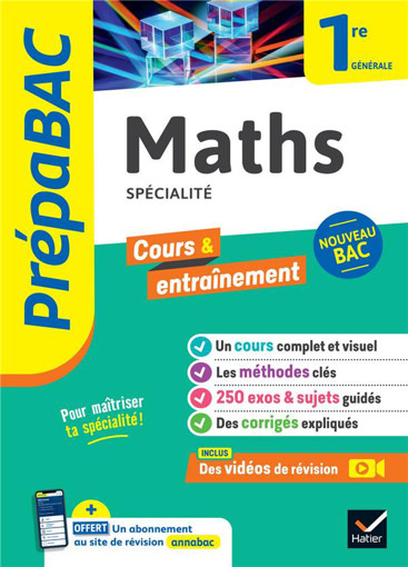 Picture of Annale Prepabac Maths Specialite 1er
