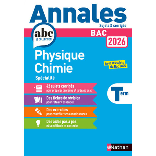 Picture of Annales Corriges Bac 2026 Phys Chimie Terminale