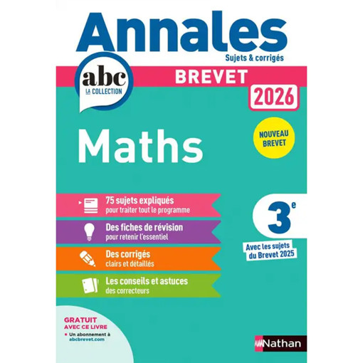 Picture of Annale Brevet Maths Nathan 2026