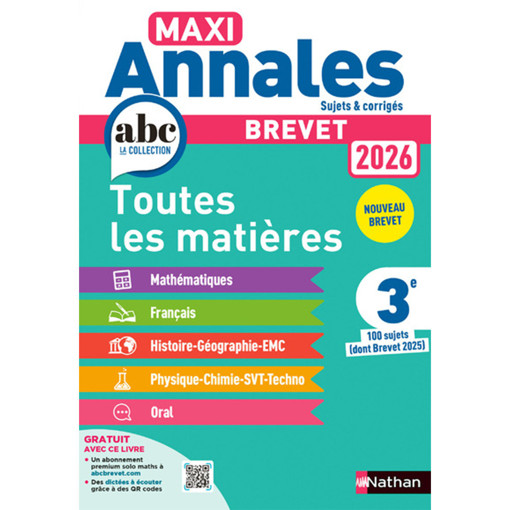 Picture of Annale Maxi Brevet Toutes Les Matieres Nathan