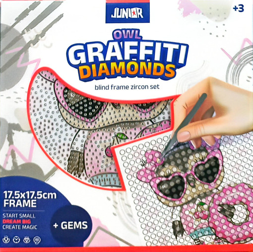 Picture of Diamond Painting 17.5x17.5cm Owl Junior