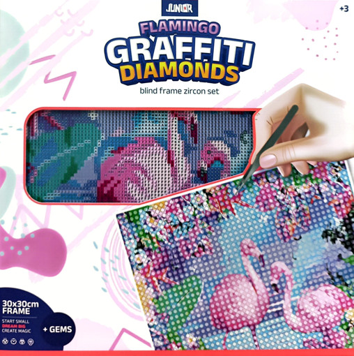 Picture of Diamond Painting 30x30cm Flamingo Junior