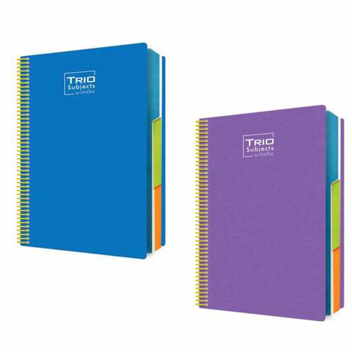 Picture of 3Subjects Spiral A5 Square 96sheets 70gr Opaline