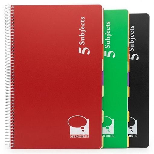 Picture of 5Subjects Spiral A4 Square 96sheets 90gr MEMOIRES