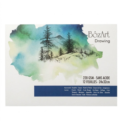 Picture of Sketch book 24x32 12 Sheets White 220g Bozart