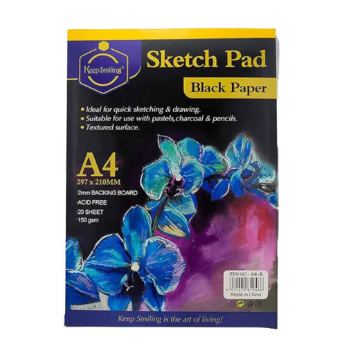 Picture of Sketch book A4 20 Sheets Black 200gr Keep Smiling
