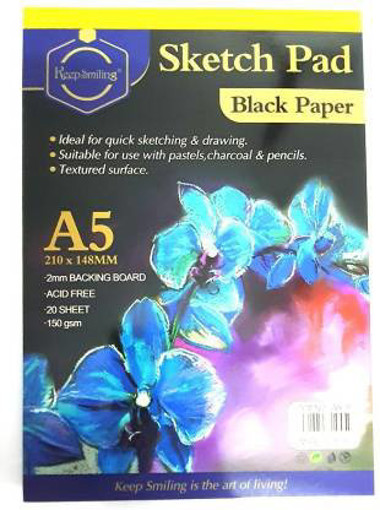 Picture of Sketch book A5 20 Sheets Black 200gr Keep Smiling
