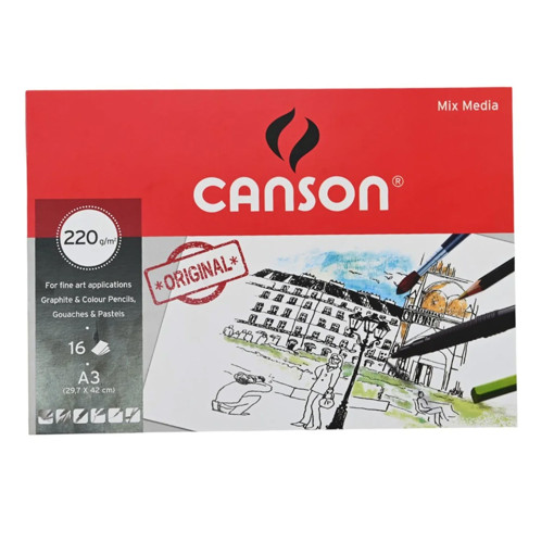Picture of Drawing Paper A3 16 Sheets White 220g Canson