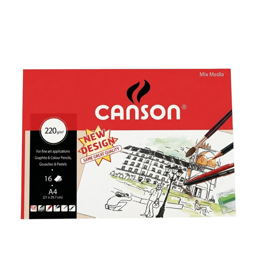 Picture of Drawing Paper A4 16 Sheets White 220g Canson
