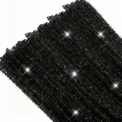 Picture of Chenille Stems 48pcs Black 30cm Glitter Craft for