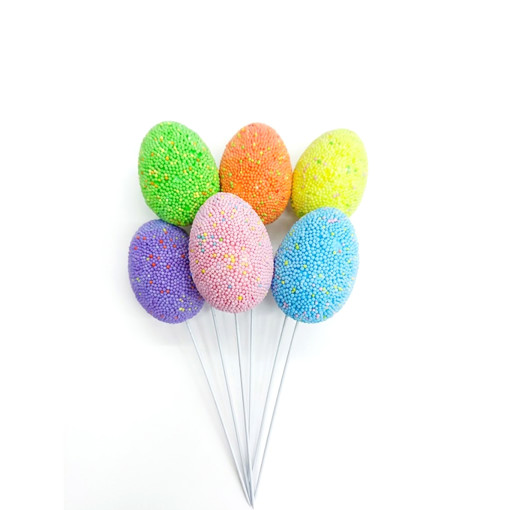 Picture of Egg Decoration (Set of 6) Colored With Stick
