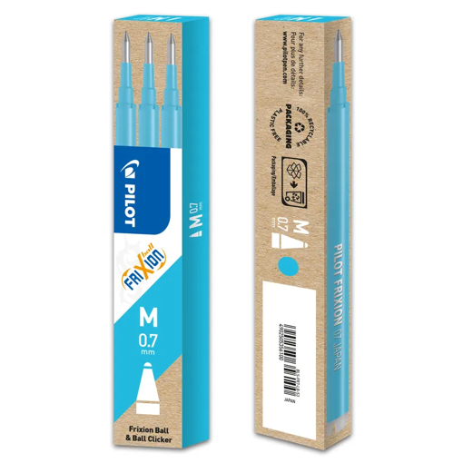 Picture of Refill Erasable Pen (Set of 3) Light Blue 0.7mm Fr