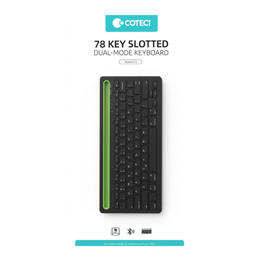 Picture of Keyboard Black Bluetooth Coteci