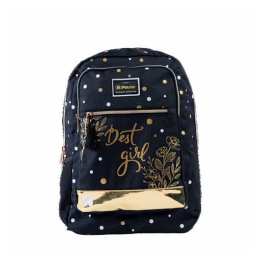 Picture of Backpack Large Black Gold Pause