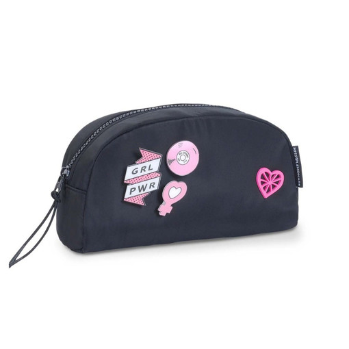 Picture of Pencil Case 1comp Black With Pins Marshmallow