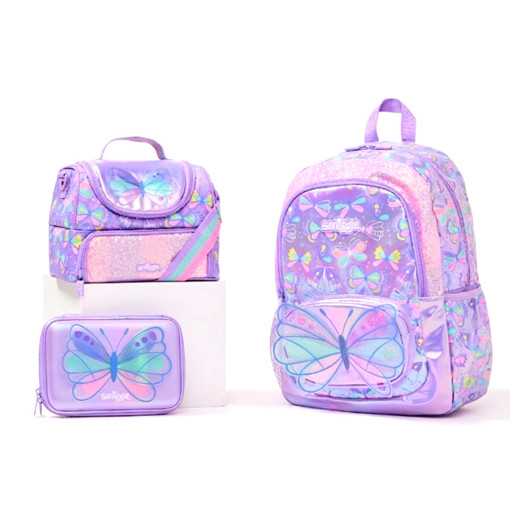 Picture of Backpack Medium +Lunch Bag +PC Smiggle Butterfly