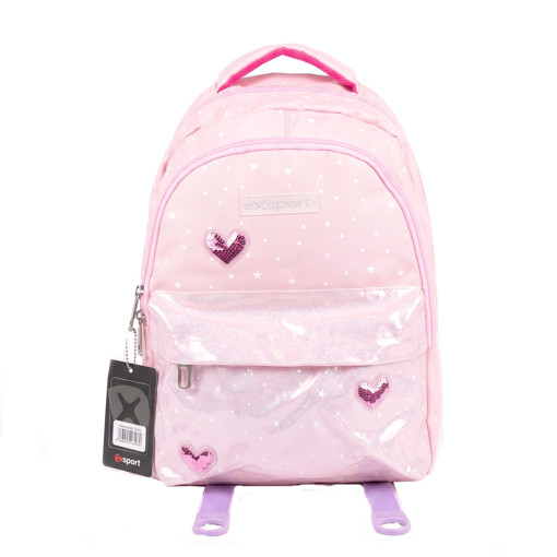 Picture of Backpack Medium Shiny Pink Hearts Blended Girls Ex