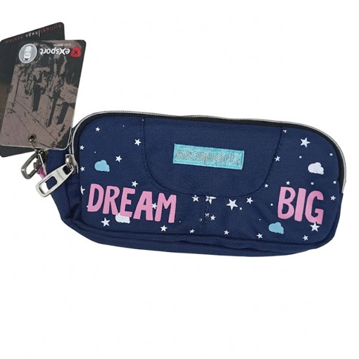 Picture of Pencil Case 2comp Slogan Girls Exsport