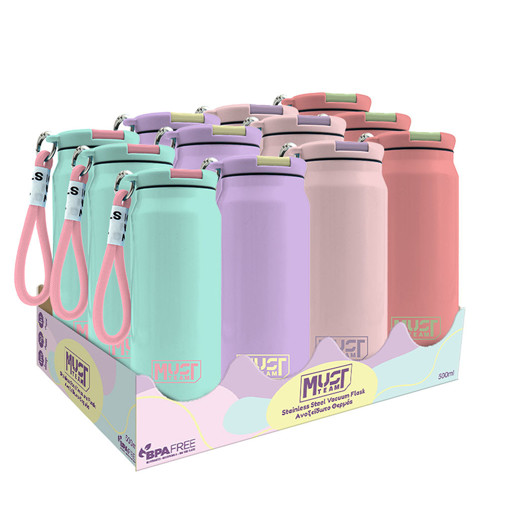 Picture of Water Bottle Stainless Steel 500ml 4clrs Must