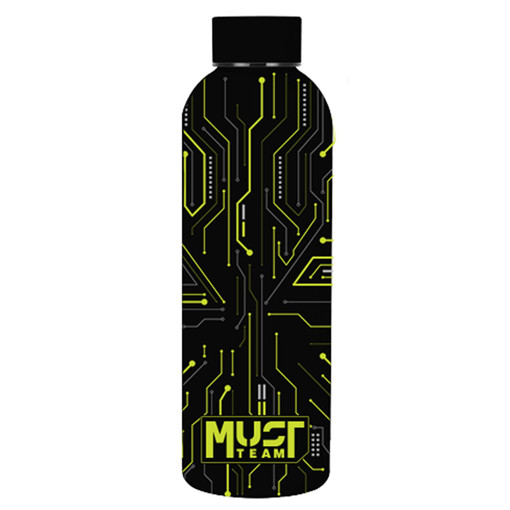 Picture of Water Bottle Stainless Steel 500ml Black/Green Mus