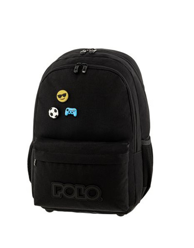 Picture of Backpack 2comp. Large Black With Pins Polo