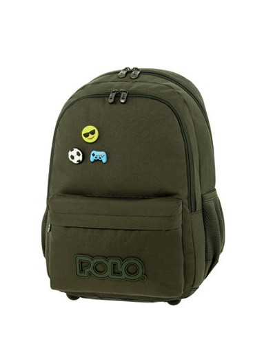 Picture of Backpack 2comp. Large Olive Green With Pins Polo