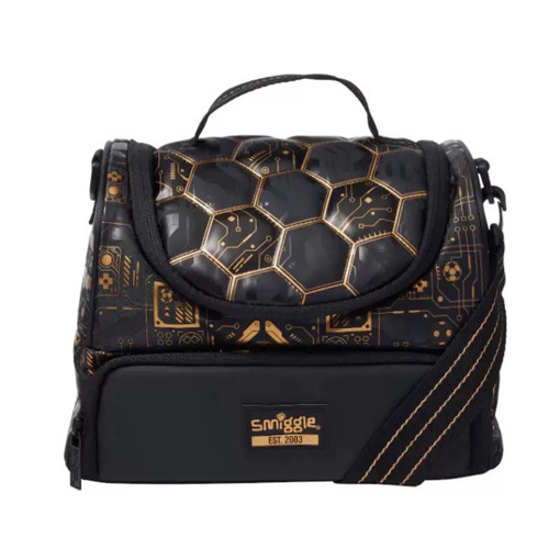 Picture of Lunch Bag Black Gold Strap Smiggle
