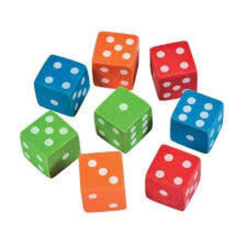 Picture of Eraser Fantasy Colored 8pcs Dice Diakakic