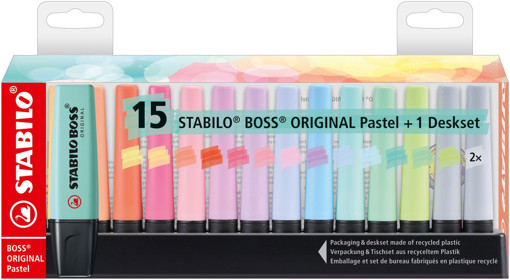 Picture of Highlighter Pack 15clrs Pastel Stabilo