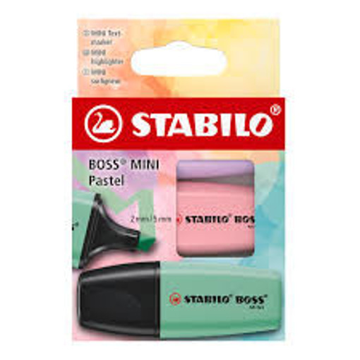 Picture of Highlighter Pack 3clrs Pastel Stabilo Boss Mini