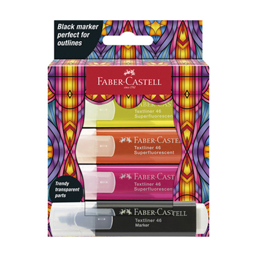 Picture of Highlighter Pack 4clrs Superfluo Faber-Castell