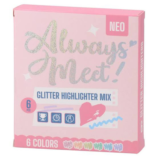 Picture of Highlighter Pack 6clrs Glitter Chisel Statovac