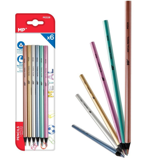Picture of Pencil 6clrs Metallic Easy Grip MP