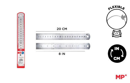 Picture of Ruler Aluminium 20cm 8inch MP